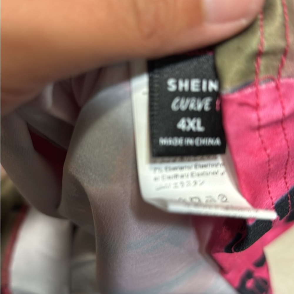 SHEIN Curve Vibrant Pink and Tan Top